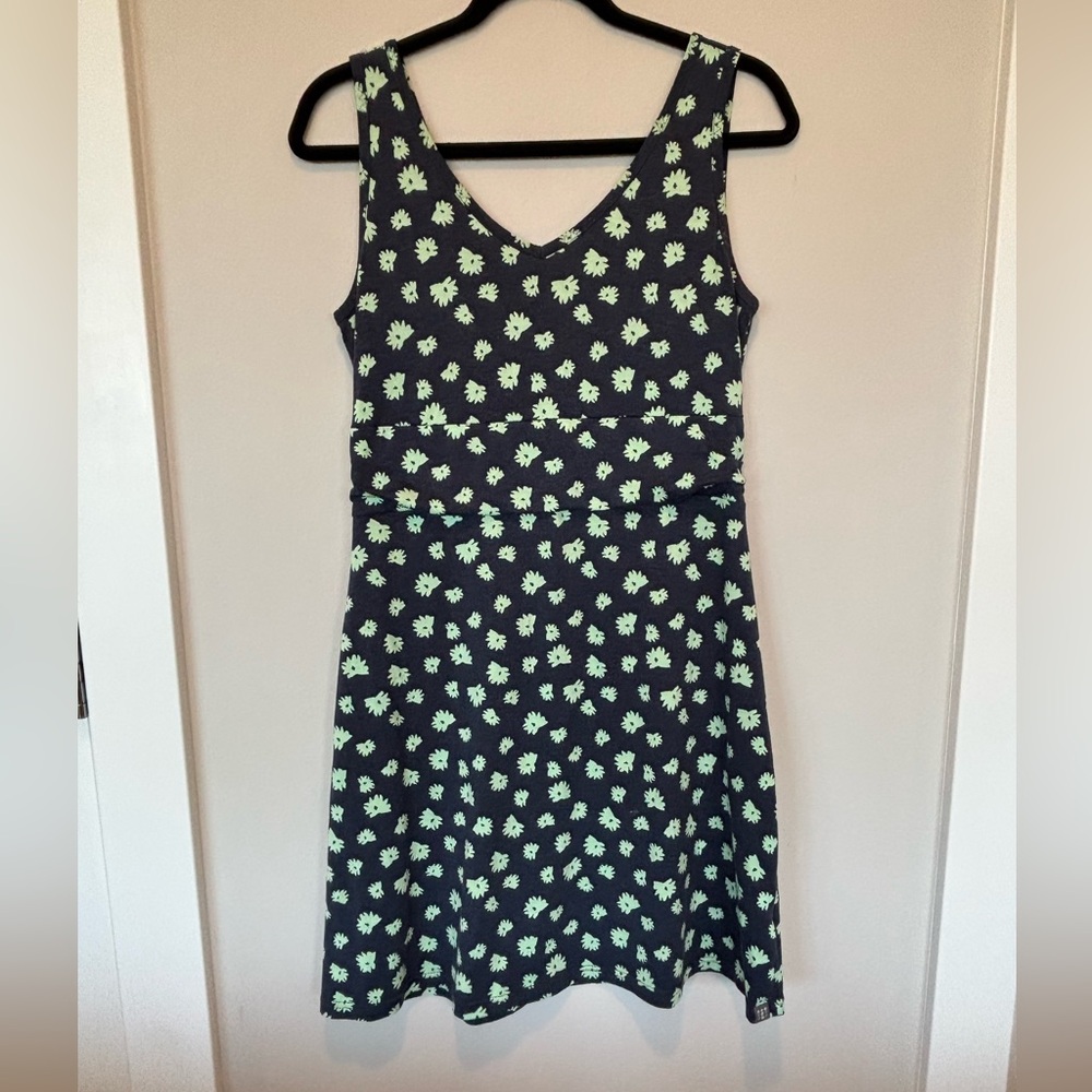 Title Nine Navy and Green Patterned Mini Dress